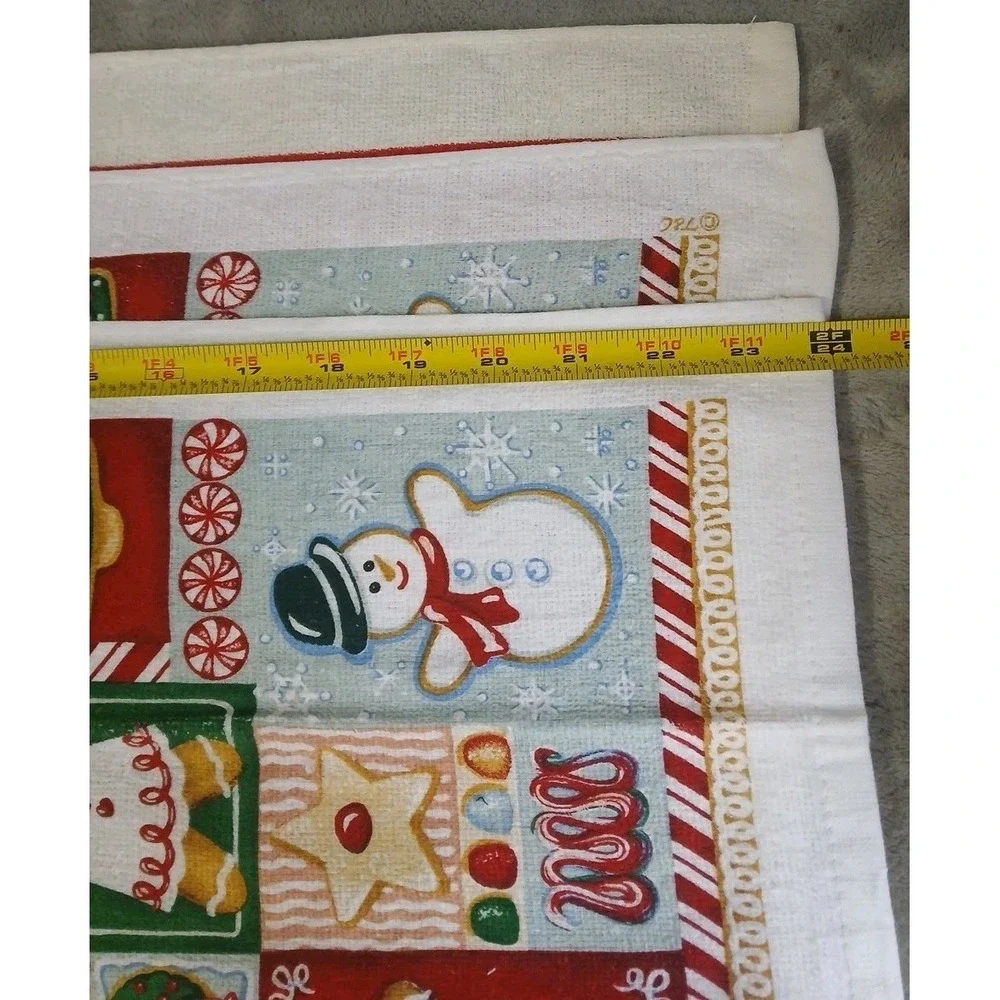 Christmas Gingerbread Kitchen Dish Towels Hots Pads Candy Cane Cookies Recipe‎